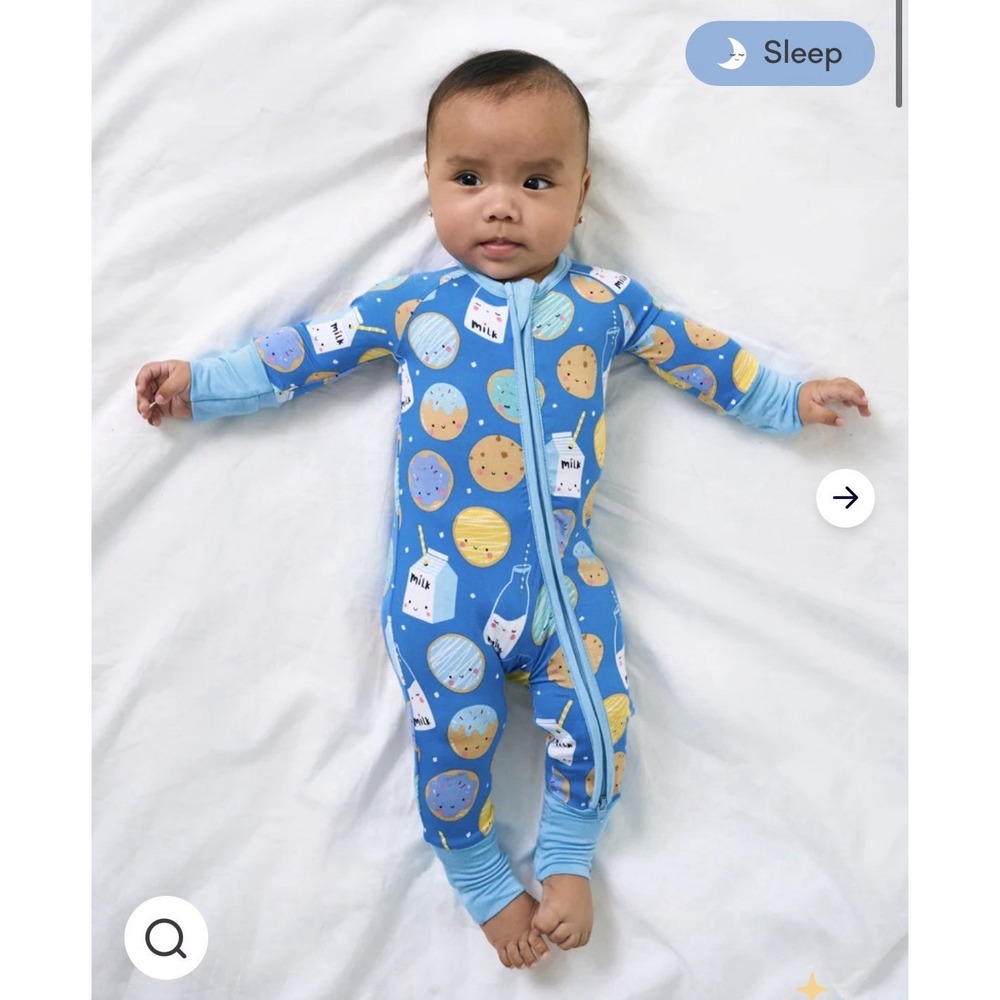 Little Sleepies Cookies & Milk Zippy 12-18 Months light wash/wear